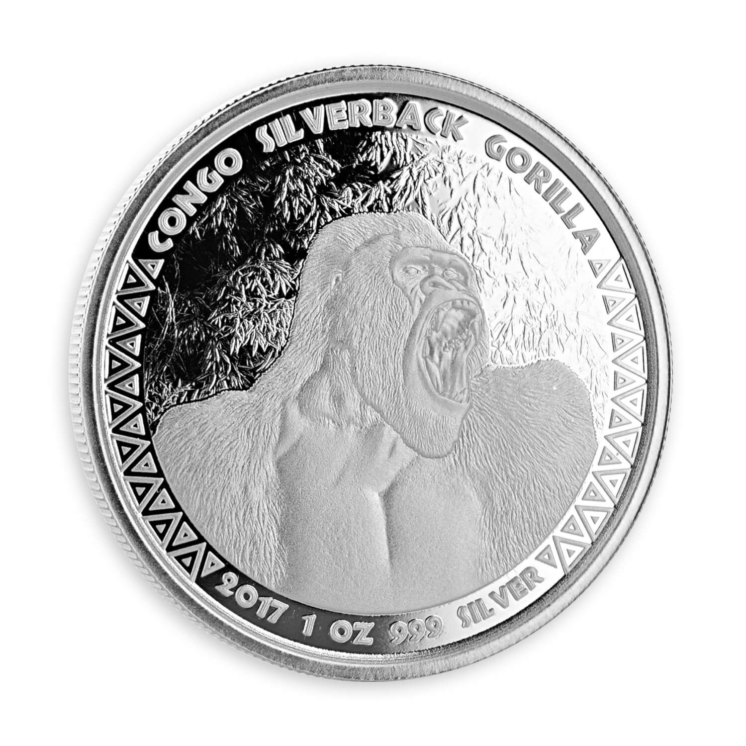 1 high quality oz Silver Congo Silverback Guerrilla 5000 francs