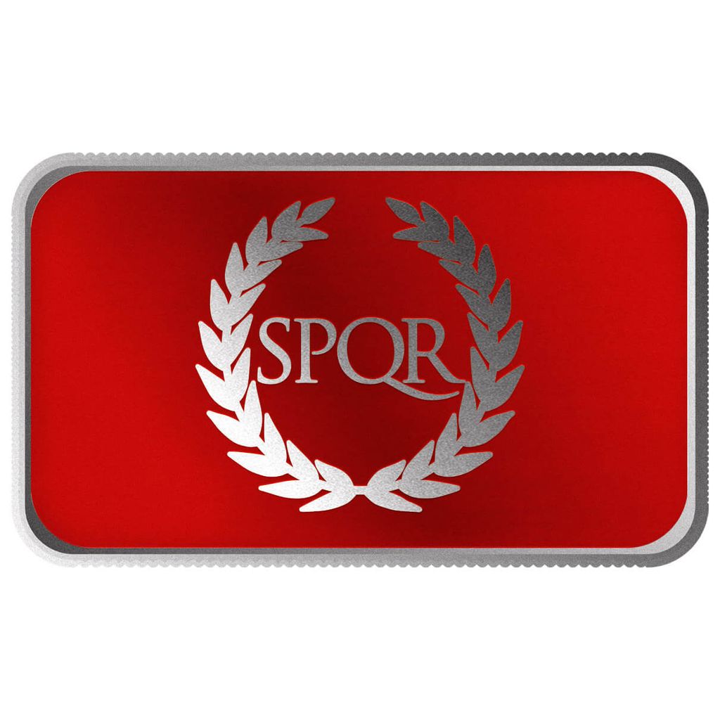 Shop SPQR Roman Historic Flag 1 Troy Ounce 999 Fine Silver Color Bar