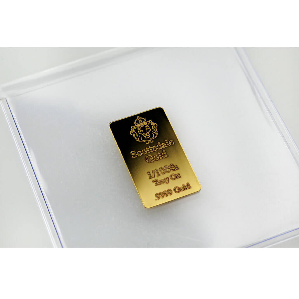 Scottsdale Gold 1/100th Oz Bar | Scottsdale Mint Gold Bars