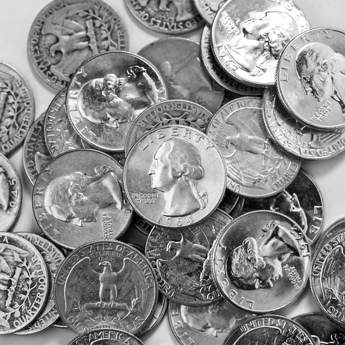 Random Year 90% US Silver Washington Quarters | Scottsdale Mint