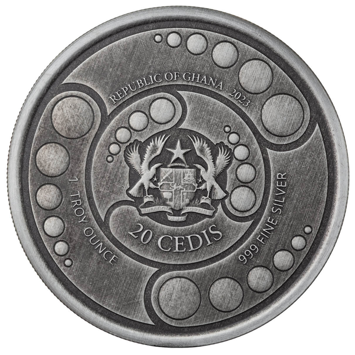 2023 Ghana Alien Invasion 1 oz Silver Antique Coin