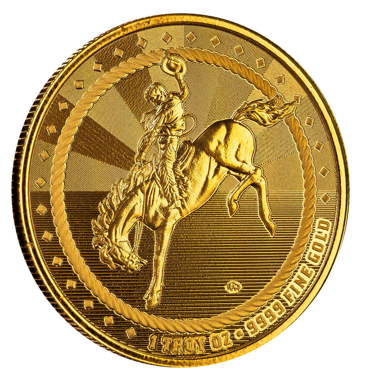 2024 Scottsdale Cowboy With Buffalo Privy 1 Oz 9999 Gold Round   Scottsdale Mint Cowboy With Buffalo Privy 1 Troy Oz 9999 Fine Gold Round 3 